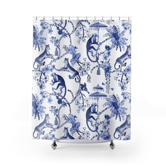Chinoiserie Monkey Jungle Shower Curtain