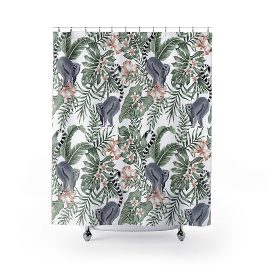Hibiscus Lemur Shower Curtain