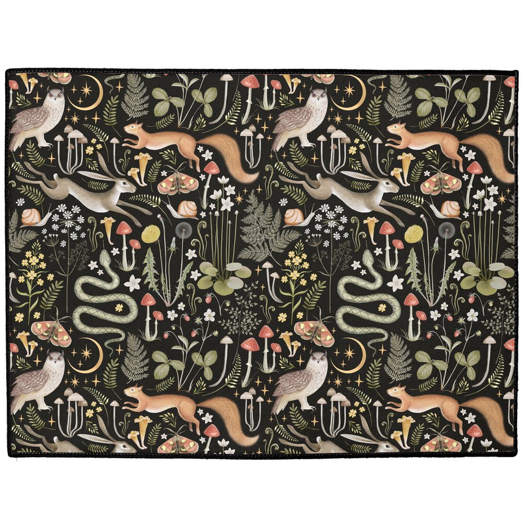 Psychedelic Jungle Forest Floral Floor Mat