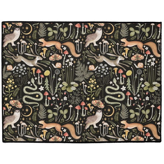 Enchanted Woodland Indoor/Outdoor Floor Mat Black Forest Animals