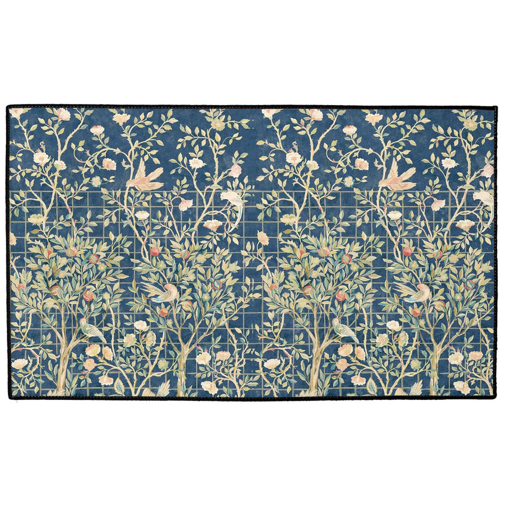 Melsetter Indoor/Outdoor Floor Mat William Morris Dark Navy Blue