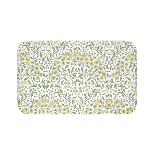 William Morris Bath Mat Floral Yellow Green