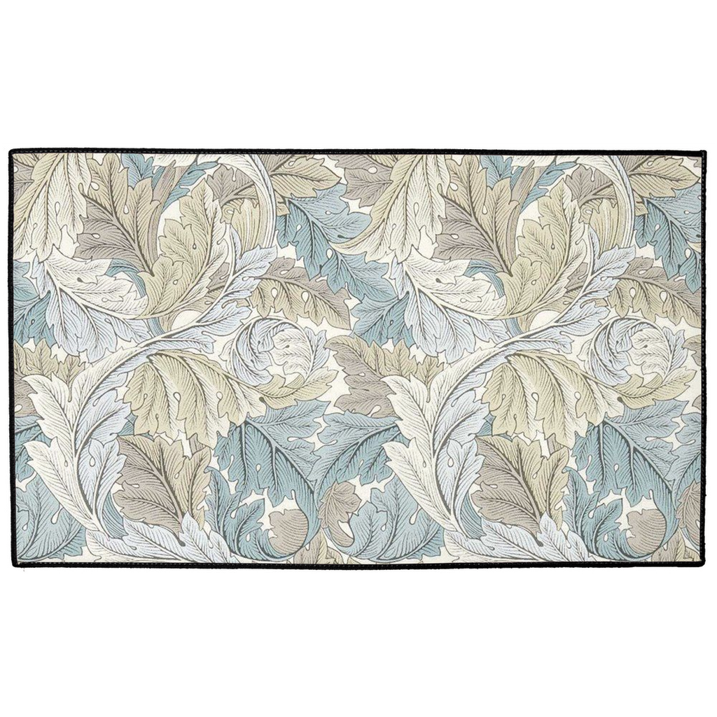 Acanthus Indoor/Outdoor Floor Mat William Morris Blue Pastel Cream
