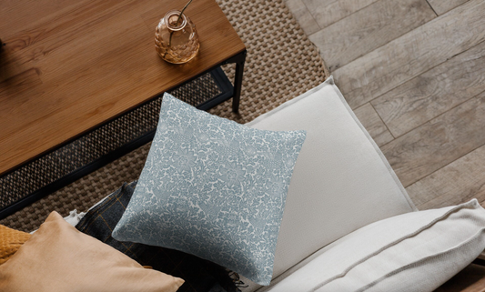Bird & Anemone Outdoor Pillows William Morris Slate Blue