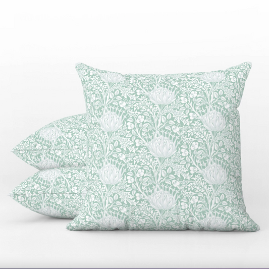Artichoke Outdoor Pillows William Morris Mint Aqua