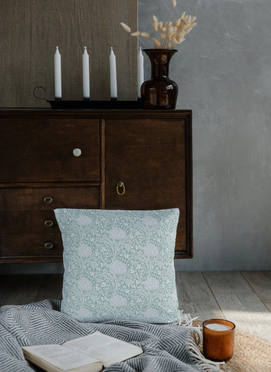 Artichoke Outdoor Pillows William Morris Mint Aqua