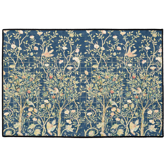 Melsetter Indoor/Outdoor Floor Mat William Morris Dark Navy Blue