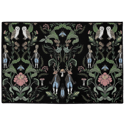Enchanted Fairytale Indoor/Outdoor Floor Mat Black