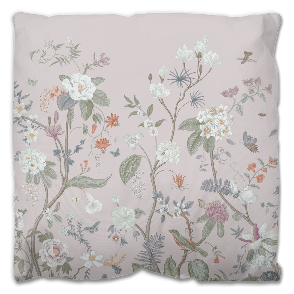 Chinoiserie Floral Outdoor Pillows Light Pink