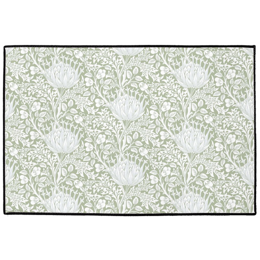 Artichoke Indoor/Outdoor Floor Mat William Morris Sage Green