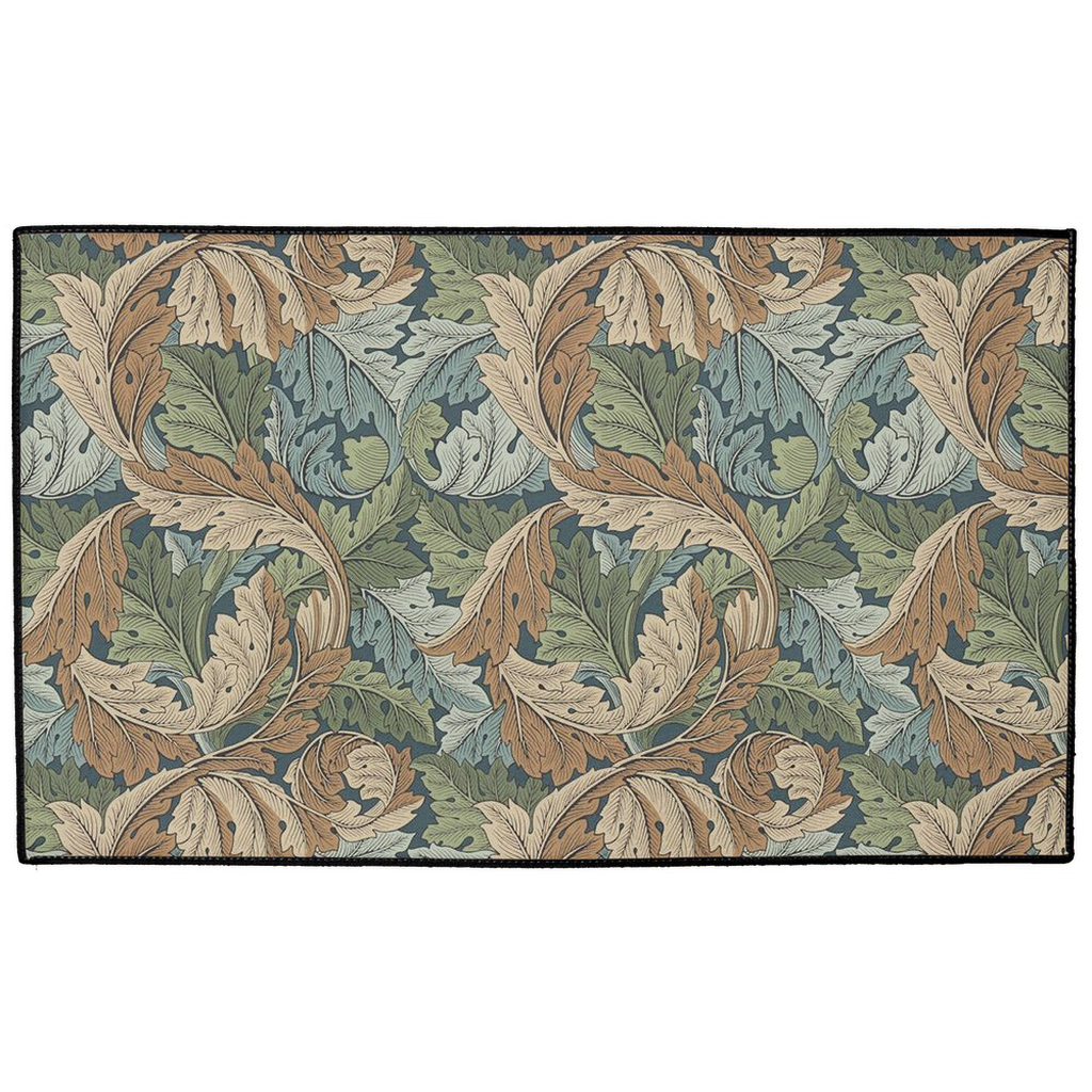 Acanthus Indoor/Outdoor Floor Mat William Morris Green Brown