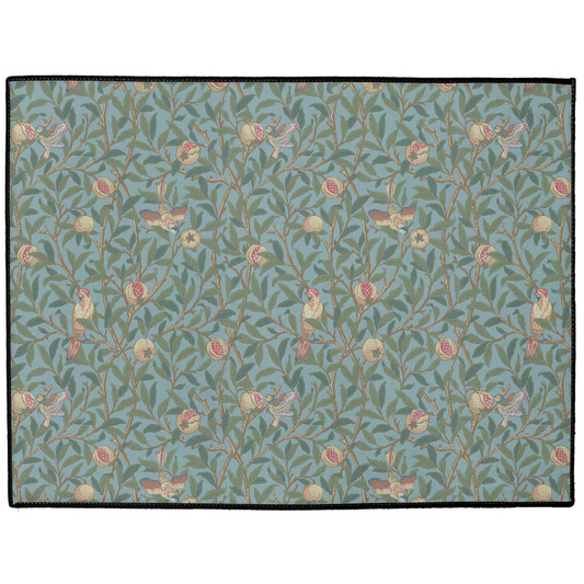 Bird & Pomegranate Indoor/Outdoor Floor Mat William Morris Blue Green