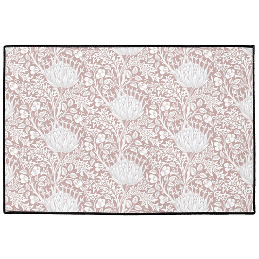 Artichoke Indoor/Outdoor Floor Mat William Morris Dusty Rose