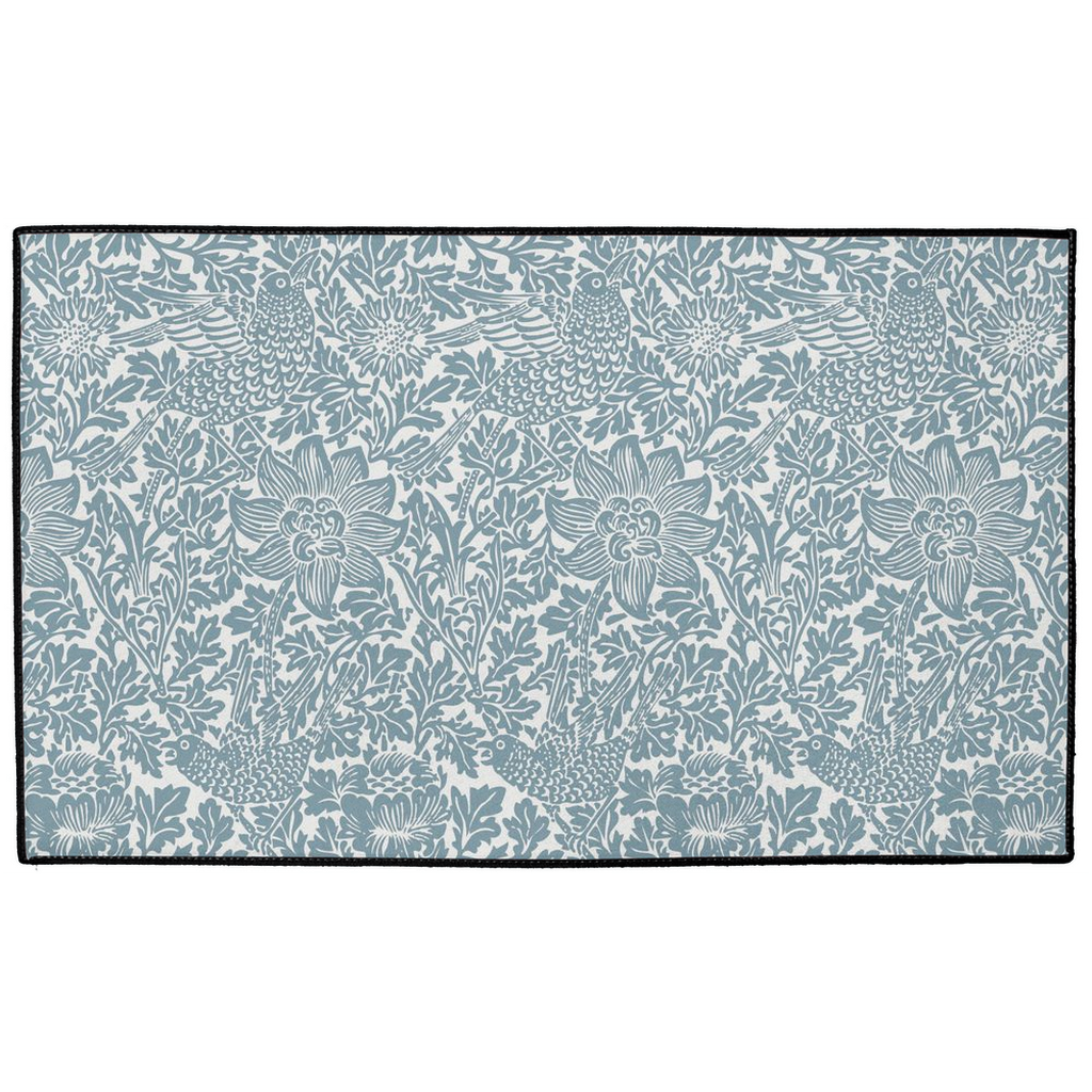Bird & Anemone Indoor/Outdoor Floor Mat William Morris French Blue