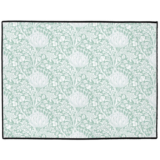 Artichoke Indoor/Outdoor Floor Mat William Morris Aqua Mint
