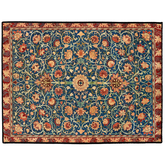 Holland Park Indoor/Outdoor Floor Mat William Morris Blue Golden Red