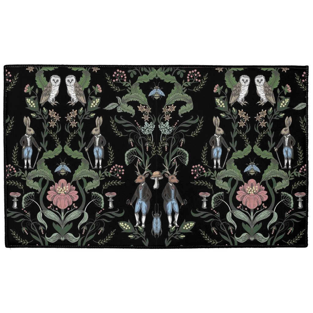Enchanted Fairytale Indoor/Outdoor Floor Mat Black
