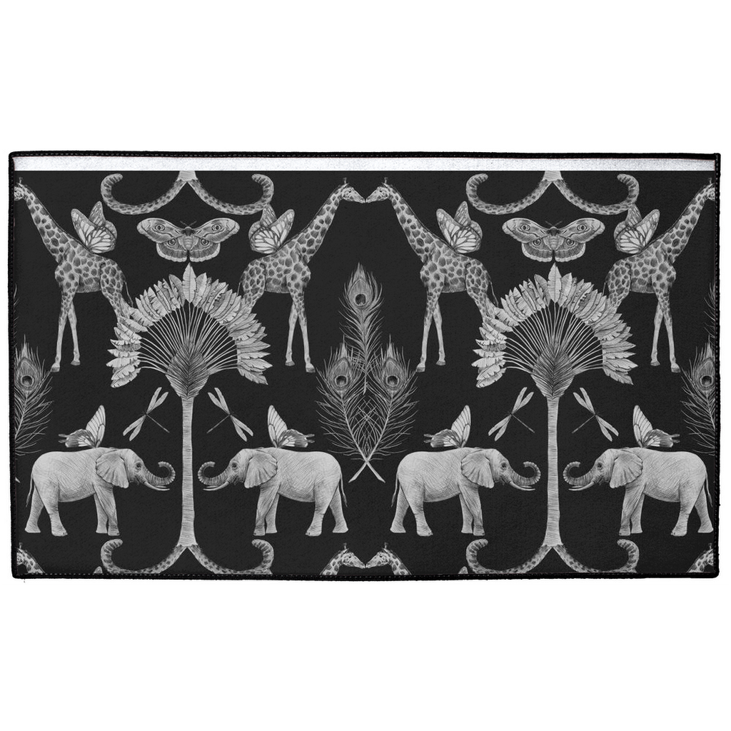 Magical Jungle Indoor/Outdoor Floor Aqua Black Gray