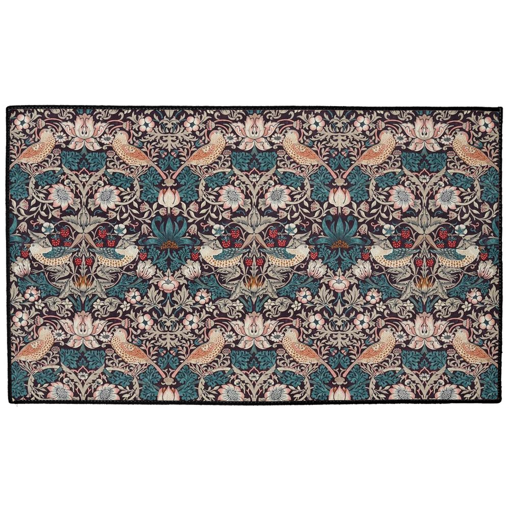 Strawberry Thief Indoor/Outdoor Floor Mat William Morris Mulberry Blue