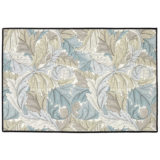 Acanthus Indoor/Outdoor Floor Mat William Morris Blue Pastel Cream