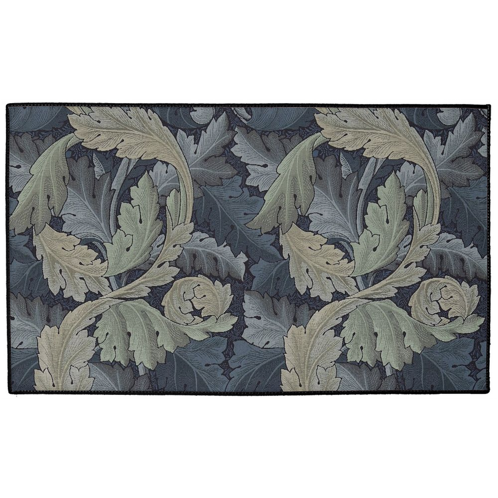 Acanthus Indoor/Outdoor Floor Mat William Morris Dark Indigo Blue