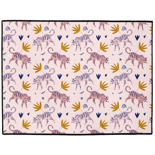 Crazy Tigers Indoor/Outdoor Floor Mat Pink