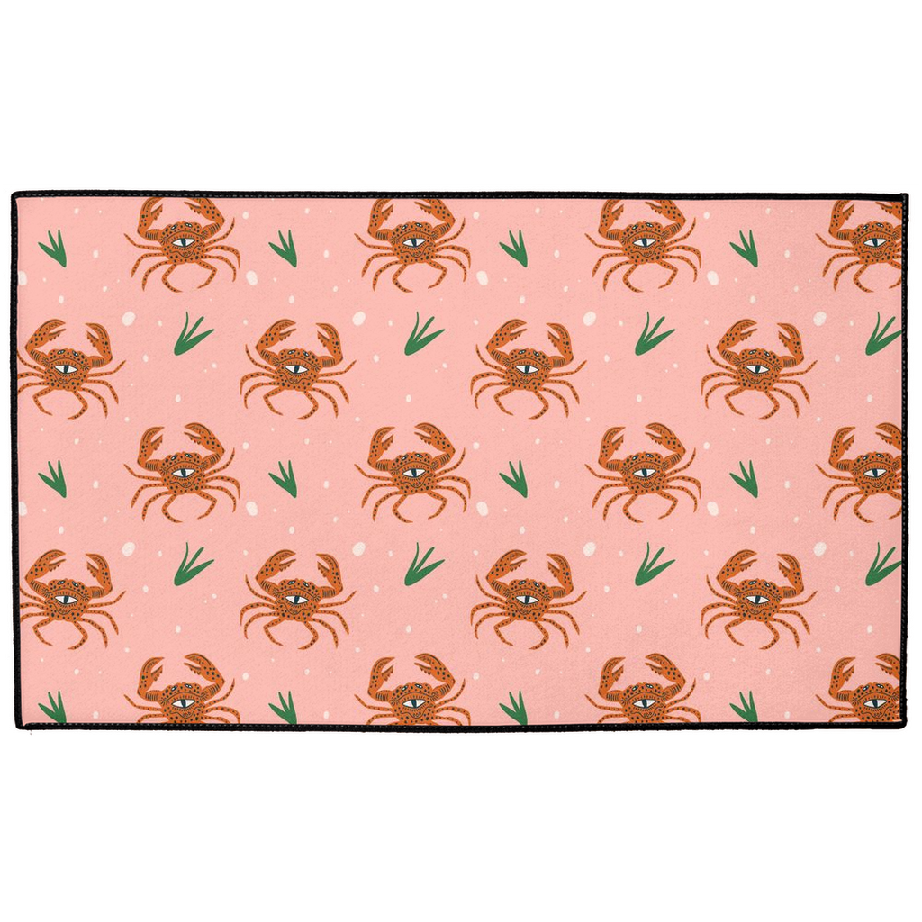 Crazy Crabs Indoor/Outdoor Floor Mat Coral Pink