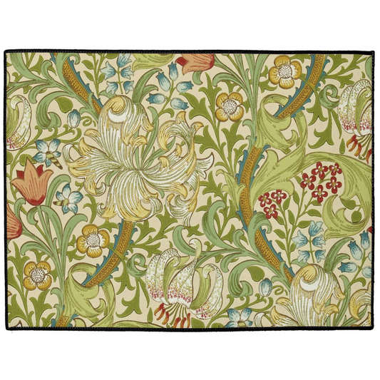 Golden Lily Indoor/Outdoor Floor Mat William Morris Green