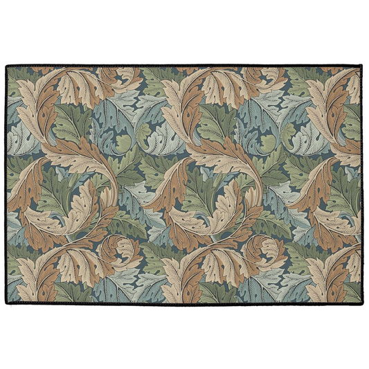 Acanthus Indoor/Outdoor Floor Mat William Morris Green Brown