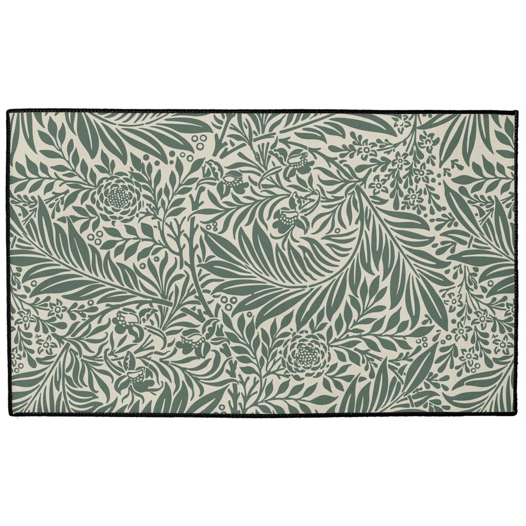 Larkspur Indoor/Outdoor Floor Mat William Morris Forest Green