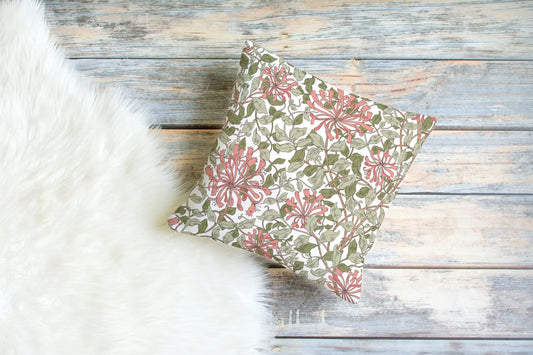 William Morris Outdoor Pillows Honeysuckle Pink Green