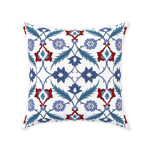Ankara Ottoman Cotton Pillows Blue Lilac Red