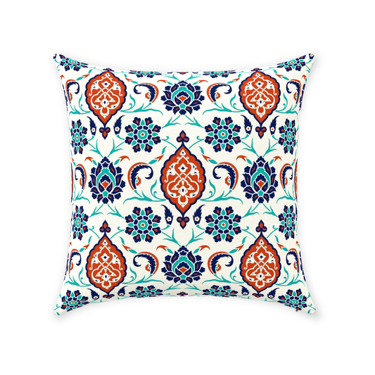 Mara Ottoman Cotton Pillows Blue Red