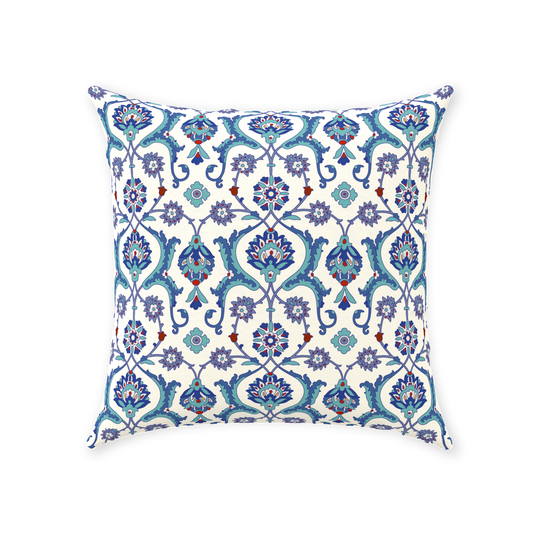 Antalya Ottoman Cotton Pillows Blue Lilac