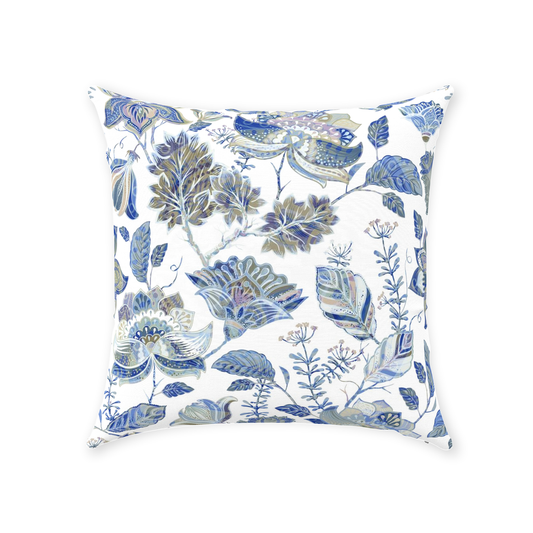 Lemuria Chintz Cotton Pillows Blue Lilac White