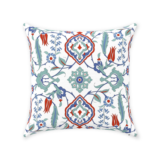 Sara Ottoman Cotton Pillows Blue Mint Red