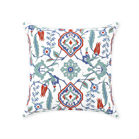 Sara Ottoman Cotton Pillows Blue Mint Red