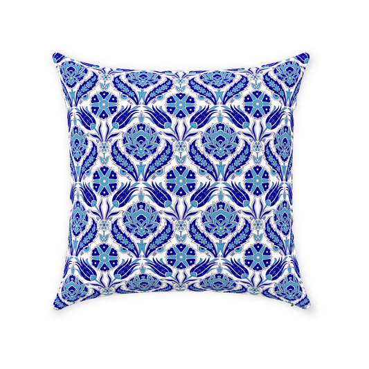 Azra II Ottoman Cotton Pillows Aqua Blue