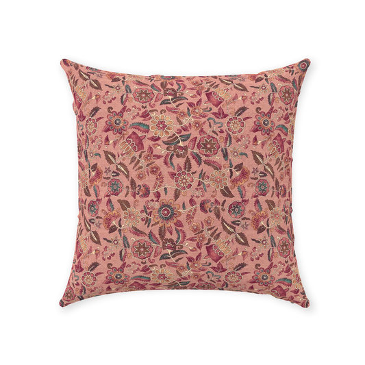 Rose Chintz Cotton Pillows Dusty Rose Pink Floral