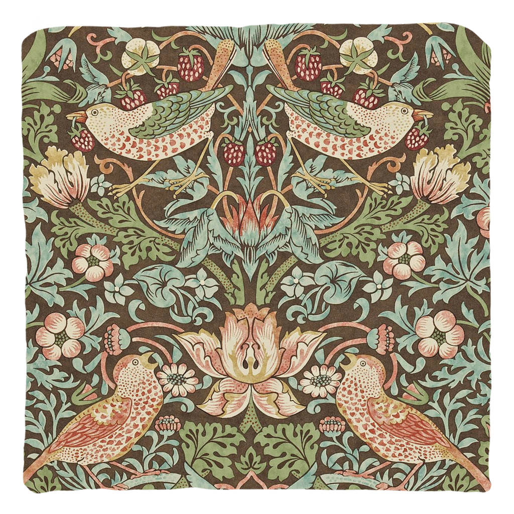 Strawberry Thief Cotton Throw Pillows William Morris Brown