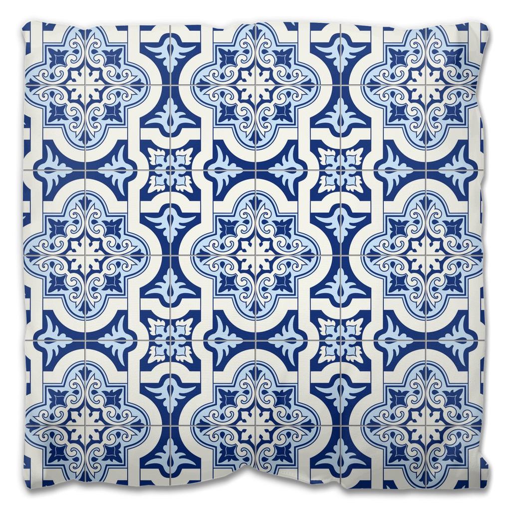 Estoi Outdoor Pillows Blue & White