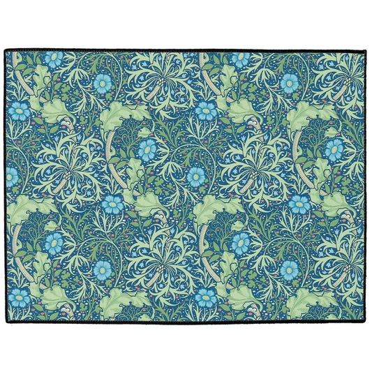 Beaufort Indoor/Outdoor Floor Mat William Morris Teal Seaweed