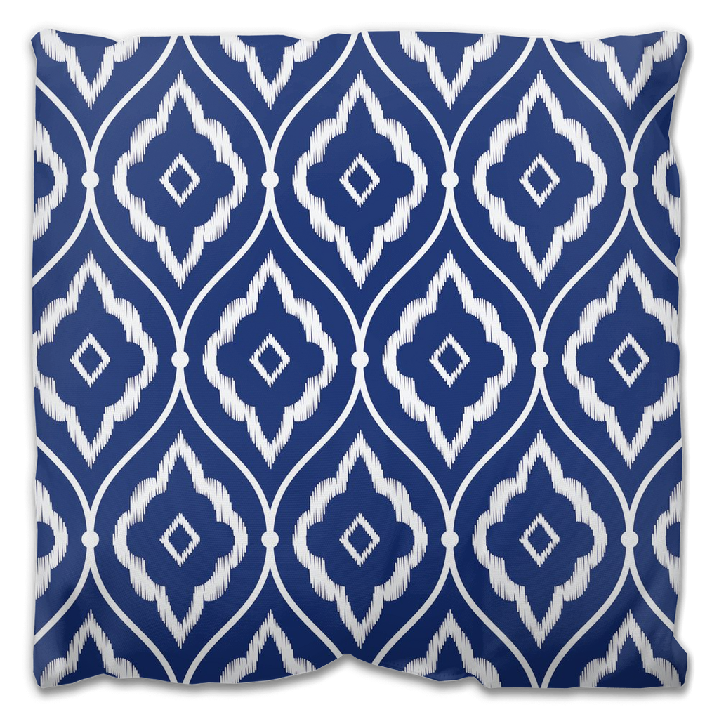Javea Outdoor Pillows Dark Blue & White