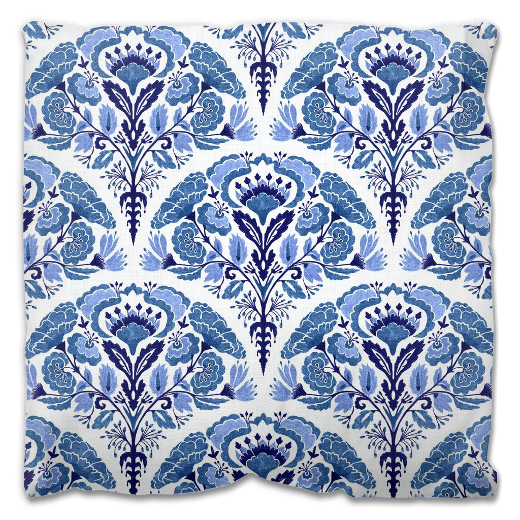 Obidos Outdoor Pillows Blue & White