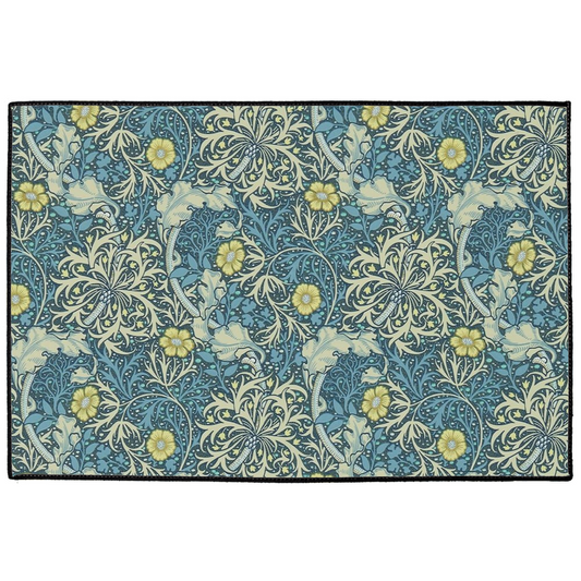 Beaufort Indoor/Outdoor Floor Mat William Morris Blue Seaweed