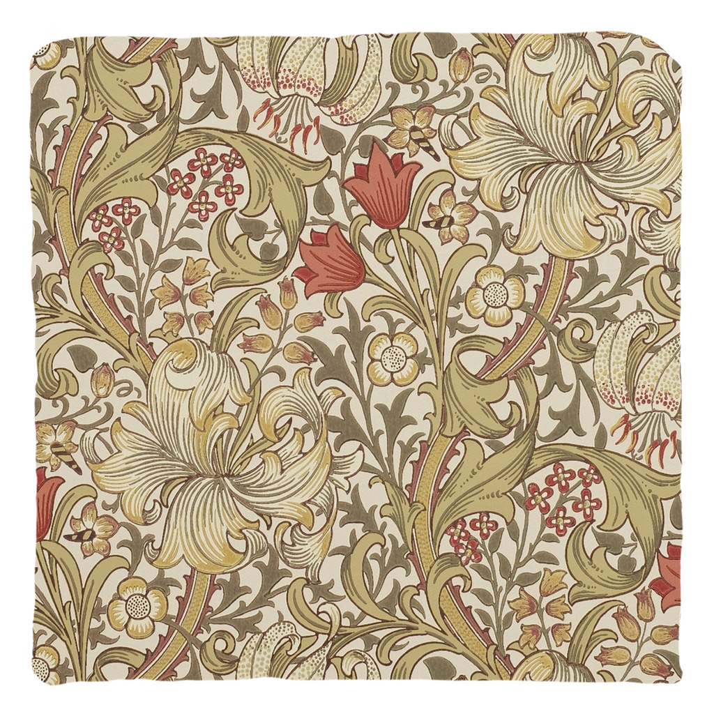 Golden Lily Cotton Throw Pillows William Morris Biscuit Brick