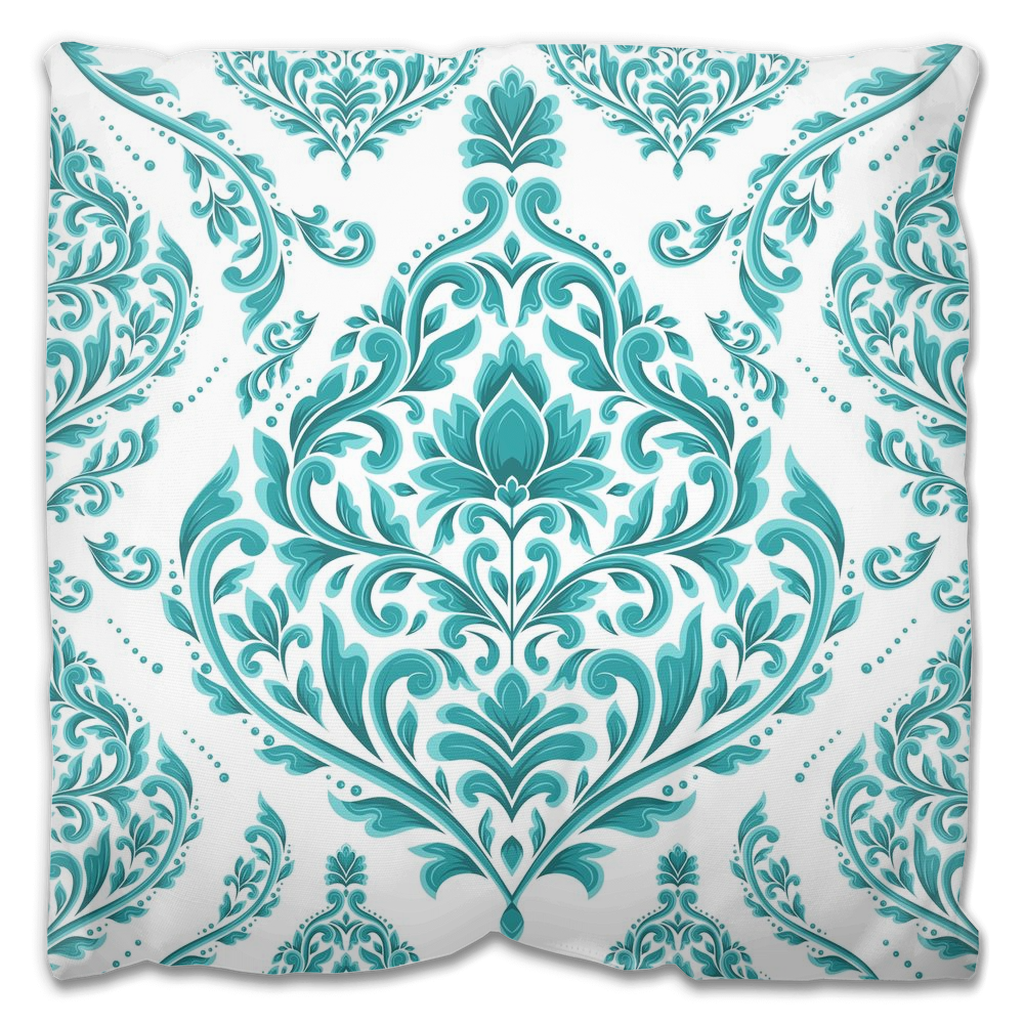 Cordoba Outdoor Pillows Turquoise Green & White