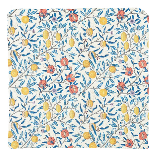 Fruit Cotton Throw Pillows William Morris Blue Lemon