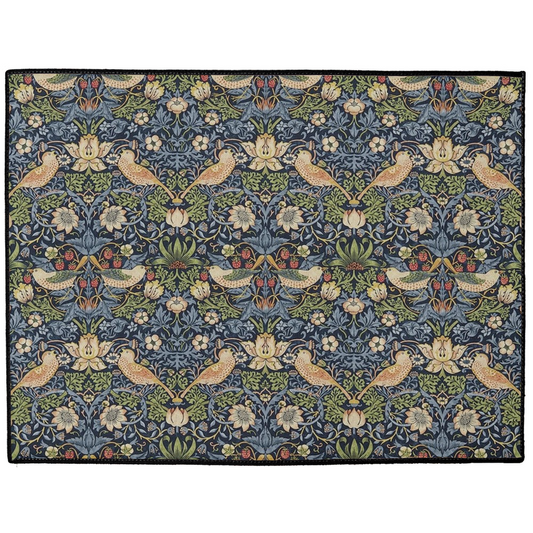 Strawberry Thief Indoor/Outdoor Floor Mat William Morris Indigo Blue