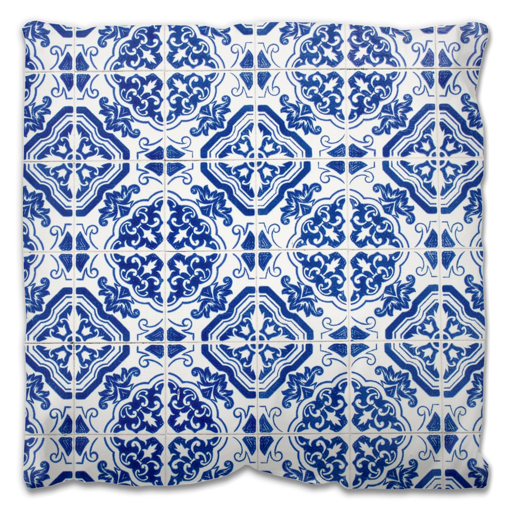 Melides Outdoor Pillows Mediterranean Blue & White